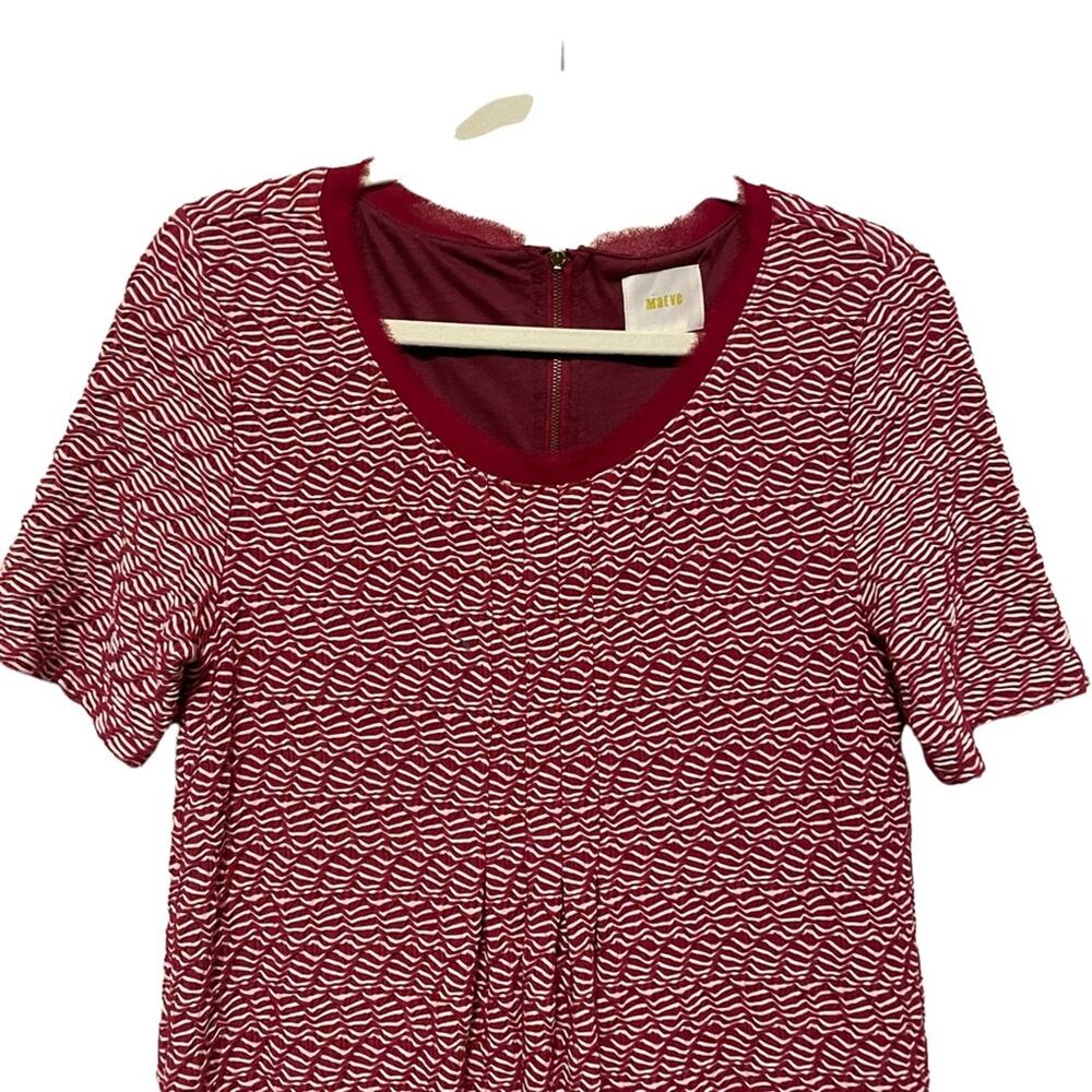 Anthropologie Maeve Dora Dress Red &‎ White Short Sleeve - Picture 2 of 8